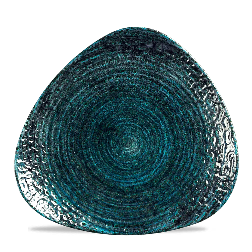 Churchill Homespun Chroma Blue Lotus bord Ø 26,5 cm – bord met bloemvorm voor restaurants