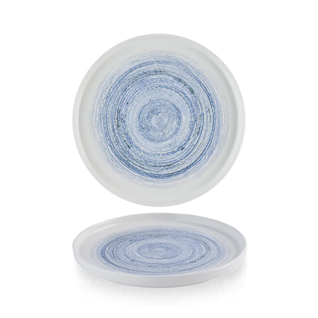 Churchill Elements Coast bord met rand Ø 21 cm – gemêleerd blauw bord voor restaurants