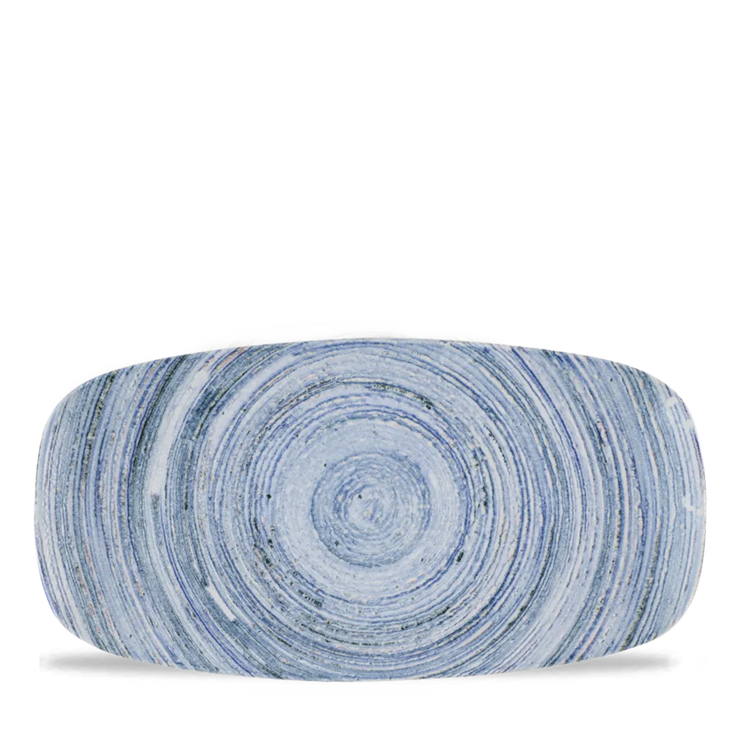 Churchill Elements Coast chef's ovaal bord 29,8x15,3 cm – gemêleerd blauw bord voor fine dining