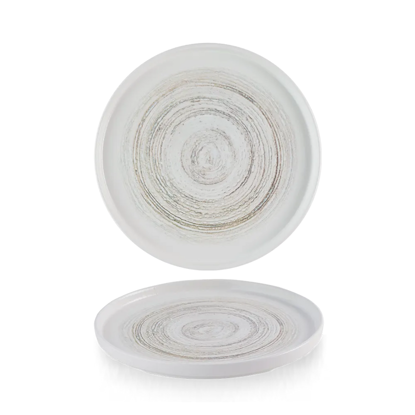 Churchill Elements Dune bord met rand Ø 21 cm – gemêleerd zandkleurig bord voor restaurants