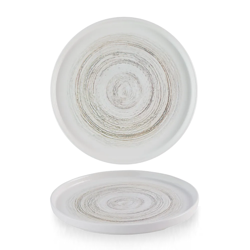 Churchill Elements Dune bord met rand Ø 26 cm – groot gemêleerd zandkleurig bord voor horeca
