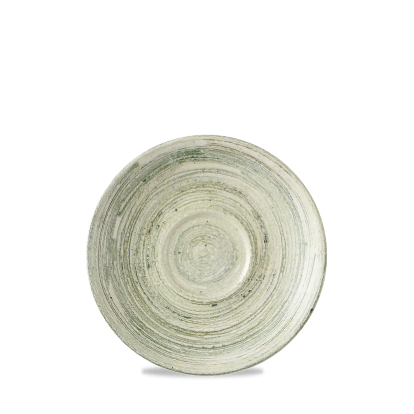 Churchill Elements Fern cappuccinoschotel Ø 15,6 cm – groen porseleinen schotel voor horeca