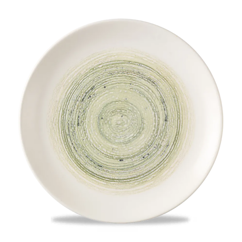 Churchill Elements Fern coupebord Ø 28,8 cm – groen porseleinen bord voor restaurants en horeca