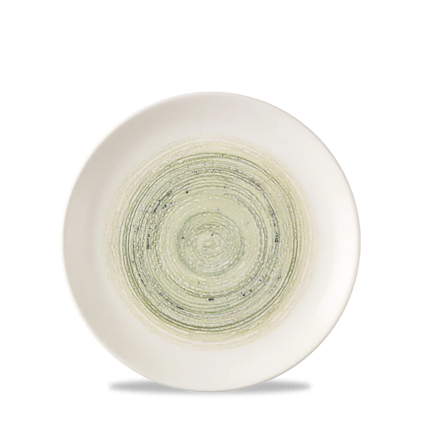 Churchill Elements Fern coupebord Ø 16,5 cm – groen porseleinen bord voor restaurants en horeca