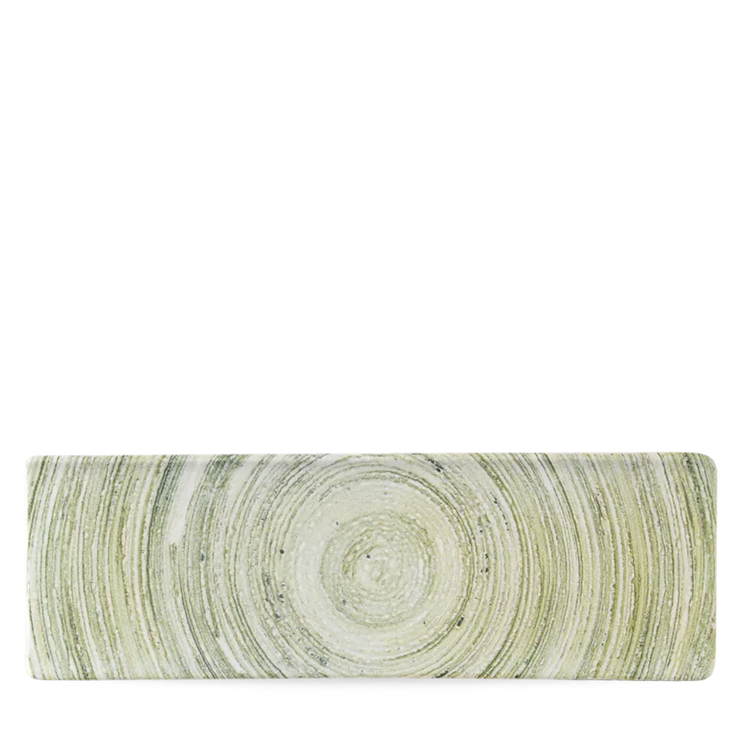 Churchill Elements Fern proeverijplank 33x11 cm – groen porseleinen serveerplankje voor horeca