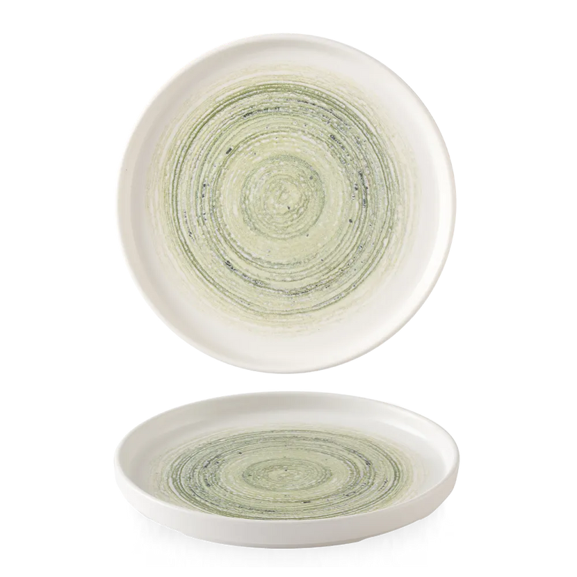 Churchill Elements Fern bord met rand Ø 26 cm – groen porseleinen bord voor restaurants en horeca