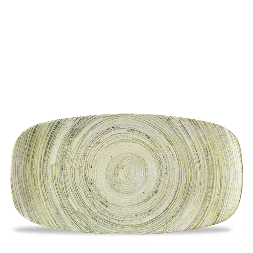 Churchill Elements Fern ovaal chef's bord 29,8x15,3 cm – groen porseleinen bord voor horeca