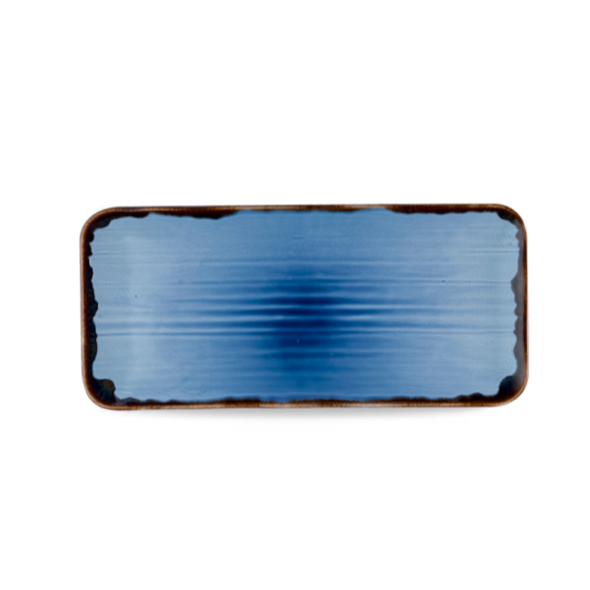 Dudson Harvest Indigo rechthoekige serveerschaal 34,6x15,6 cm – indigoblauw porselein voor de horeca