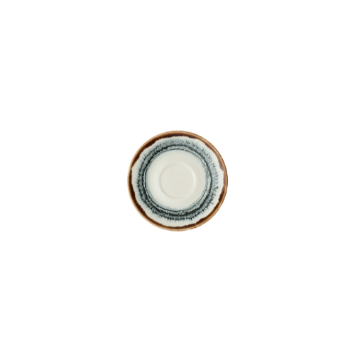 Harvest Flare Natural Cafe Cappuccino Saucer van Churchill, 15,6 cm, set van 12. Handgemaakt schoteltje in een warme, natuurlijke tint met een organisch ontwerp, ideaal voor het serveren van cappuccino’s of kleine drankjes. Duurzaam en stijlvol, perfect voor gebruik in de horeca.