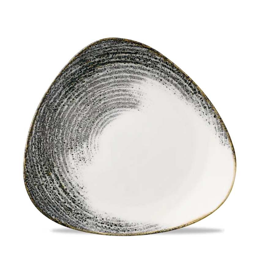 Churchill Homespun Accents Black lotusbord Ø 23 cm – zwart porseleinen decoratief bord voor restaurants