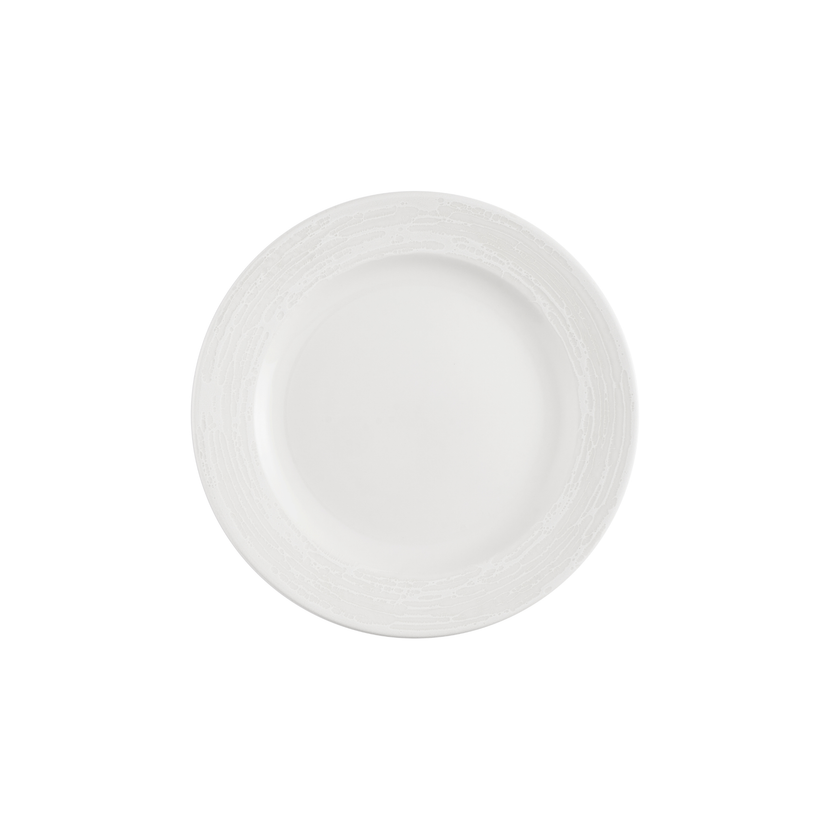 Churchill Inked Elements Ice bord met profiel 27,6 cm – ijswit porseleinen bord voor koffie en thee