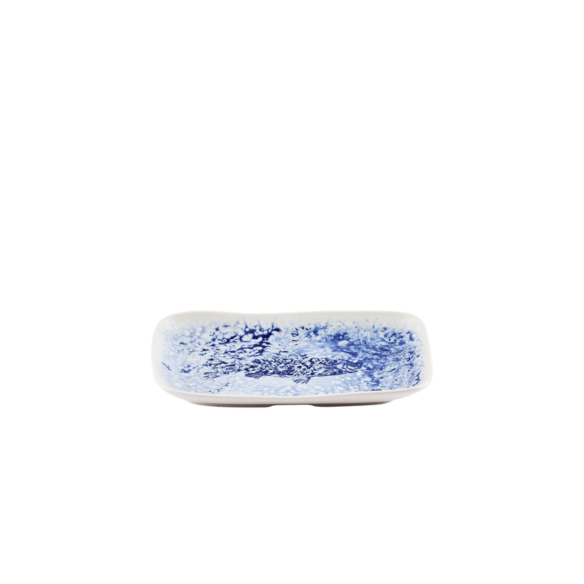 Churchill Inked Fresco Blue diepe schaal 28 x 18 cm – blauw porseleinen serveerschaal voor bijgerechten