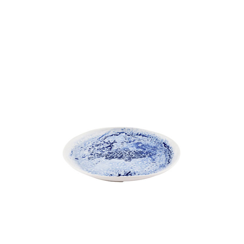 Churchill Inked Fresco Blue organisch bord 16,5 cm – blauw porseleinen bordje voor presentaties