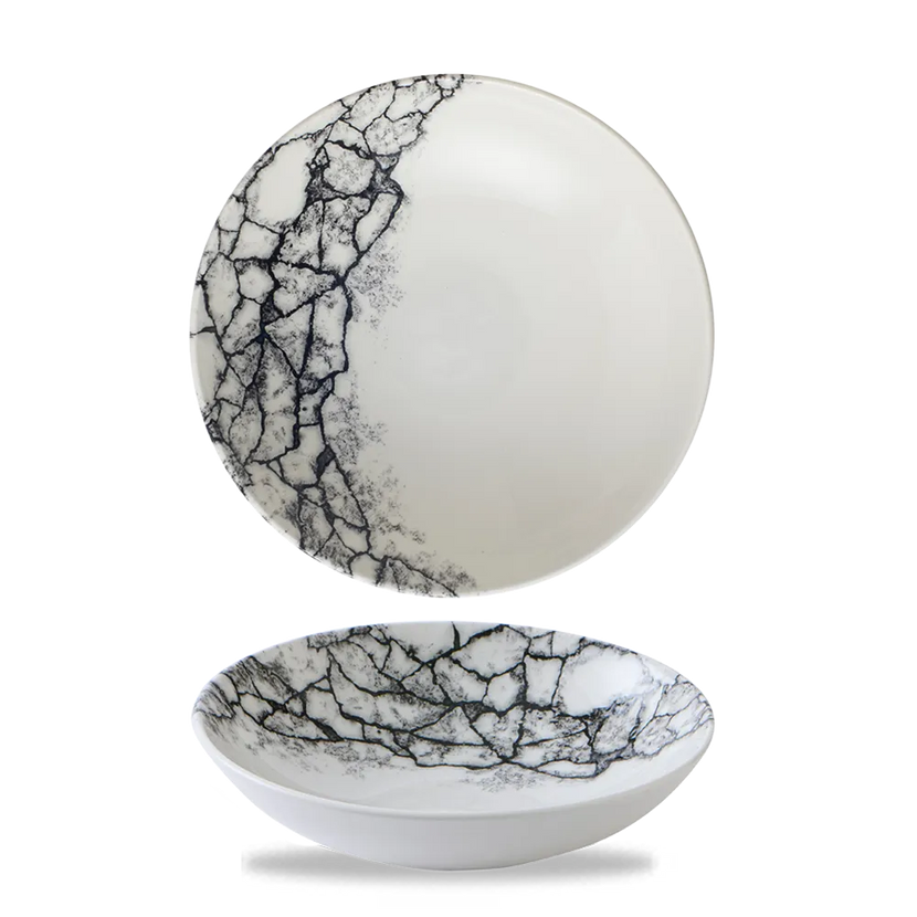 Churchill Kintsugi Accents Quartz Black Evolve coupekom – zwarte randloze kom voor restaurants