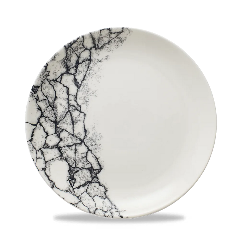 Churchill Kintsugi Accents Quartz Black Evolve coupebord – trendy zwart bord voor restaurants
