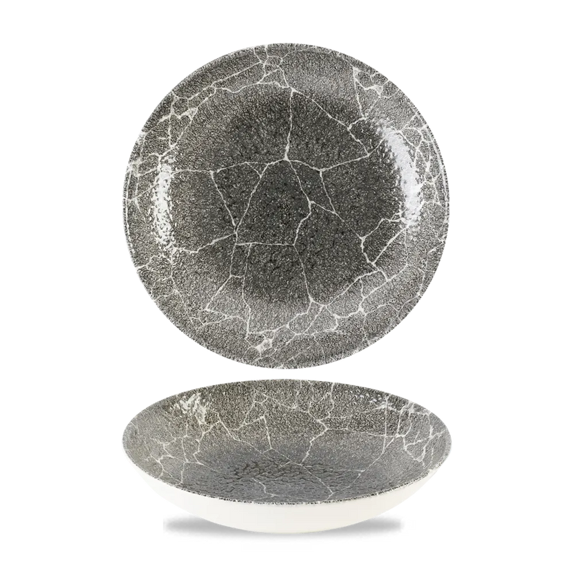 Churchill Kintsugi Black coupe kom Ø 18,2 cm – zwarte kom met gouden randdetail voor horeca