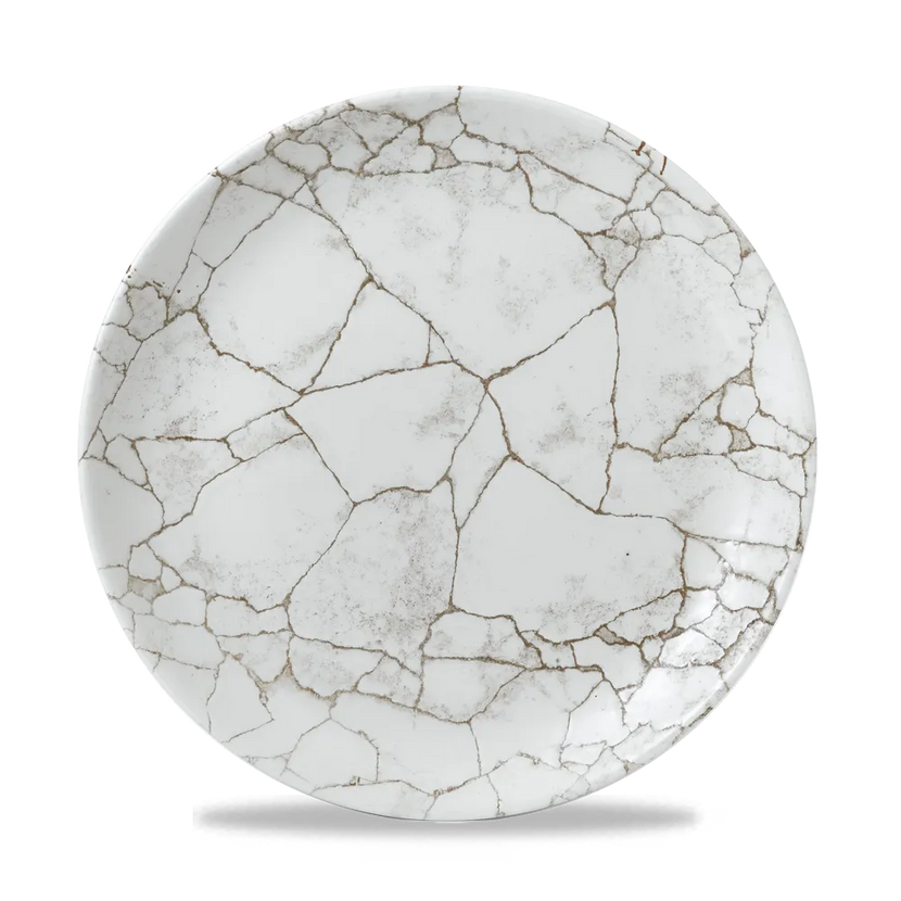 Churchill Kintsugi Agate Grey Evolve coupebord 26 cm – grijs bord met kintsugi-look voor restaurants