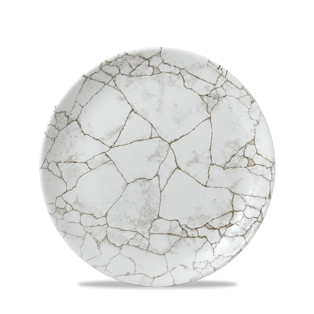 Churchill Kintsugi Agate Grey Evolve coupebord 21,7 cm – grijs bord met kintsugi-look voor de horeca