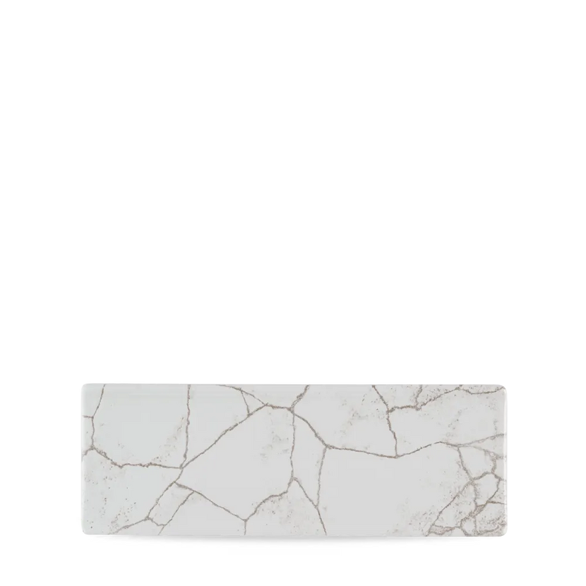 Churchill Studio Prints Kintsugi Agate Grey ovaal bord 25x9 cm – grijs patroonbord voor fine dining