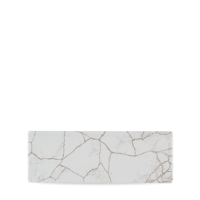 Churchill Studio Prints Kintsugi Agate Grey ovaal bord 25x9 cm – grijs patroonbord voor fine dining
