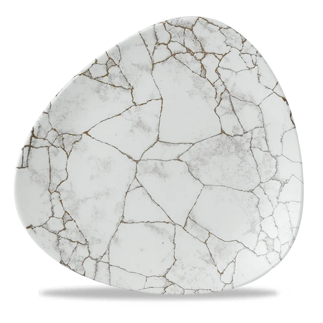 Churchill Studio Prints Kintsugi Agate Grey Lotus bord 25 cm – grijs bord met golfrand voor restaurants