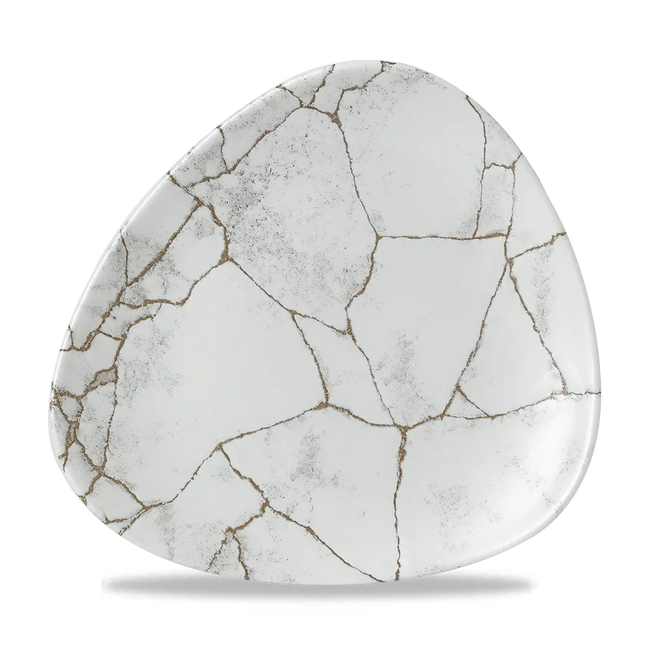 Churchill Studio Prints Kintsugi Agate Grey Lotus bord 18 cm – klein grijs bord voor de horeca
