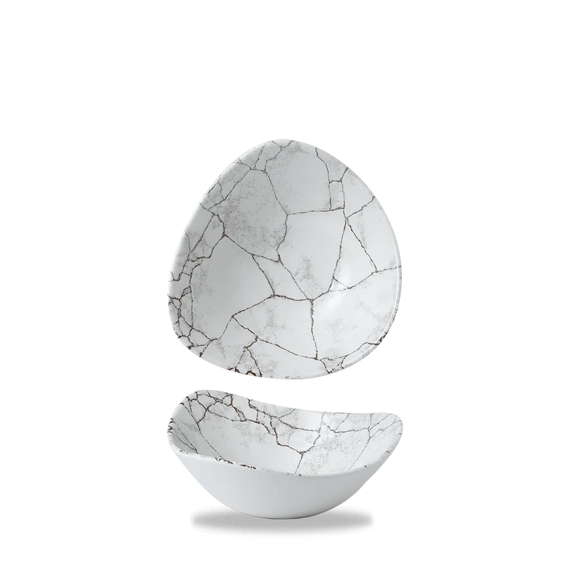 Churchill Studio Prints Kintsugi Agate Grey Lotus kom 18 cm – grijze keramische kom voor de horeca