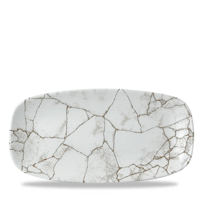 Churchill Studio Prints Kintsugi Agate Grey chef's langwerpig bord 30 cm – grijs serveerbord