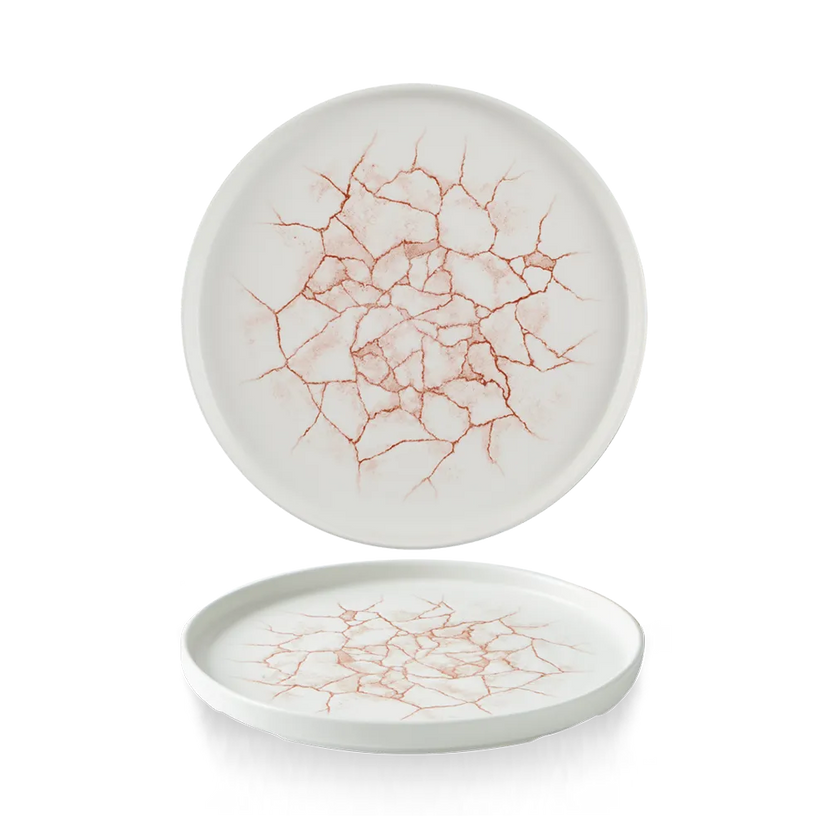 Churchill Coral bord met rand 21 cm – koraalkleurig bord voor restaurants