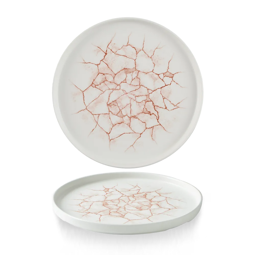 Churchill Coral bord met rand 26 cm – koraalkleurig dinerbord voor de horeca