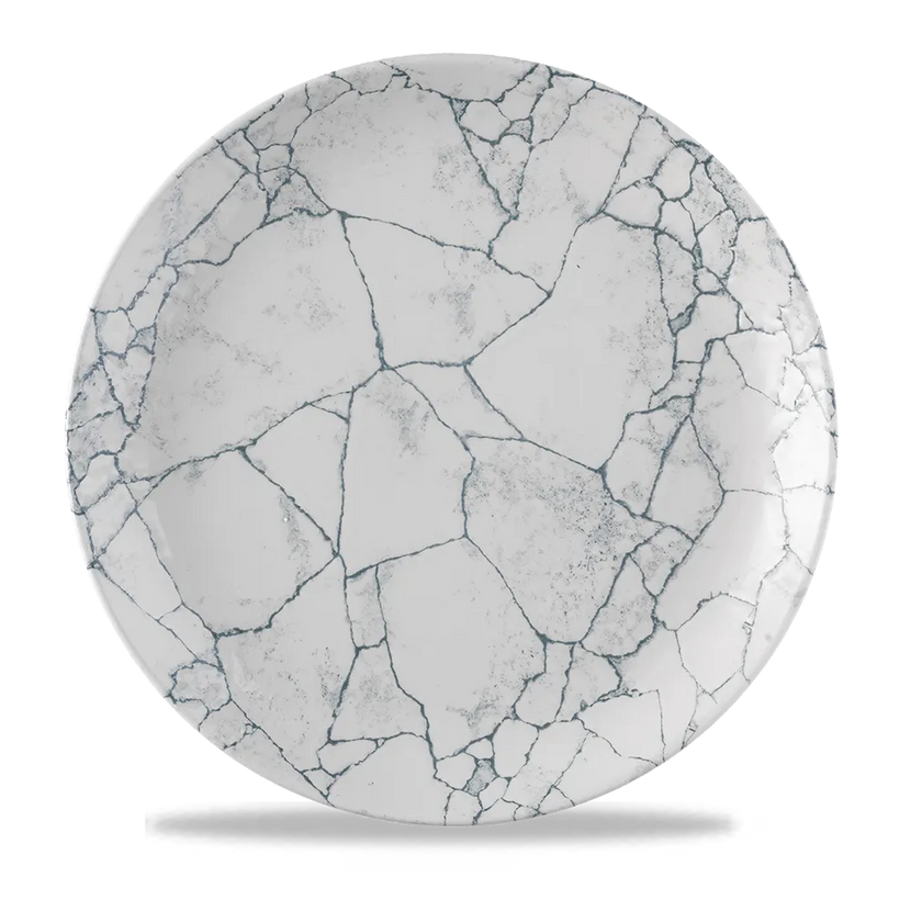 Churchill Kintsugi Pearl Grey Evolve coupebord 28,8 cm – parelgrijs bord met kintsugi-look