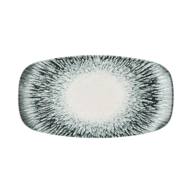 Churchill Lume Black langwerpig bord 35,5 x 18,9 cm – zwart porseleinen bord voor koffie en thee