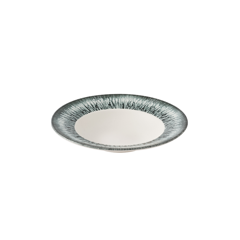 Churchill Lume Black kom met brede rand 28 cm – zwart porseleinen kom voor hoofdgerechten