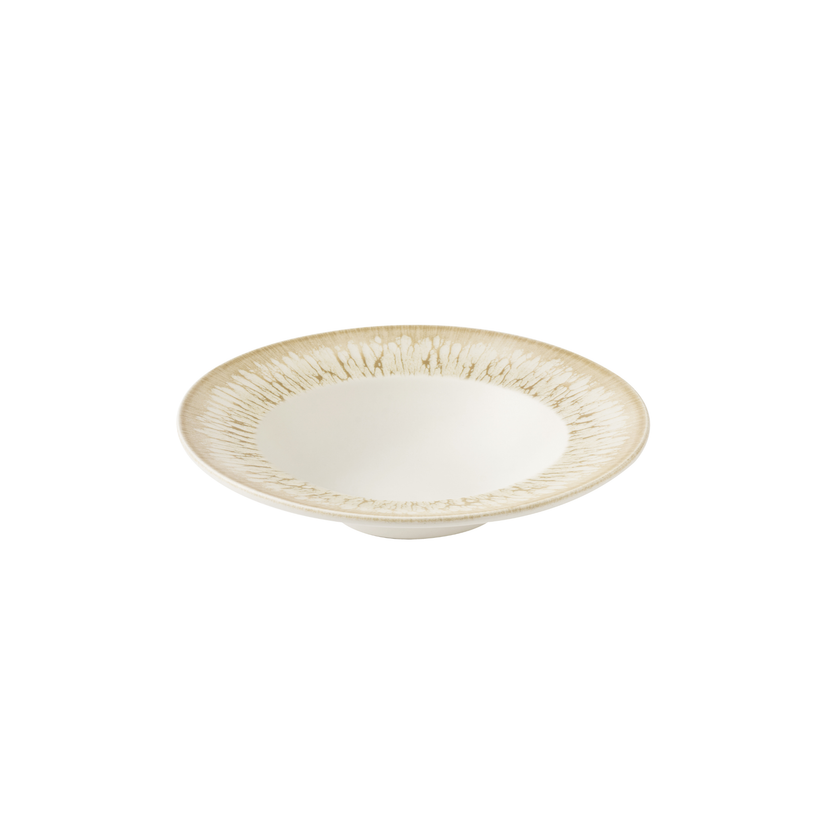 Churchill Lume Natural kom met brede rand 28 cm – naturel porseleinen kom voor hoofdgerechten