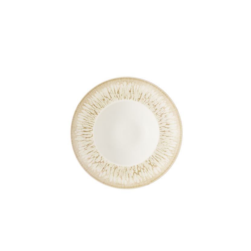 Churchill Lume Natural kom met brede rand 24 cm – naturel porseleinen kom voor soep en salade