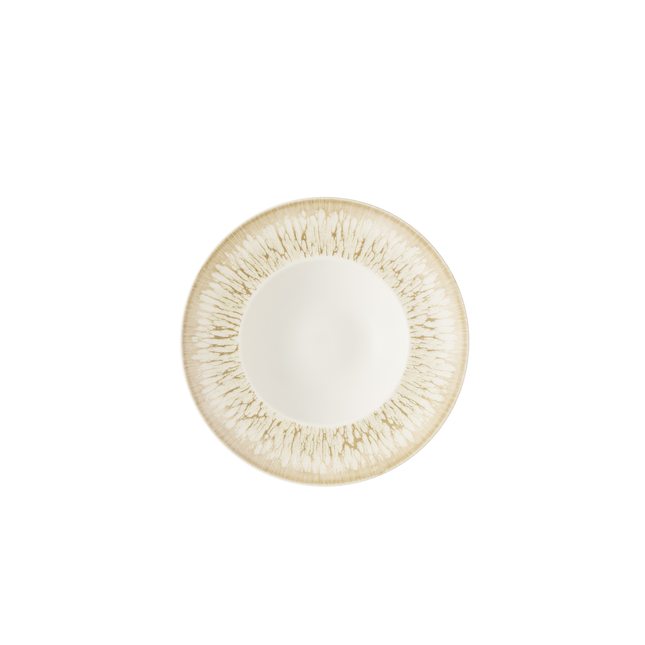 Churchill Lume Natural kom met brede rand 24 cm – naturel porseleinen kom voor soep en salade