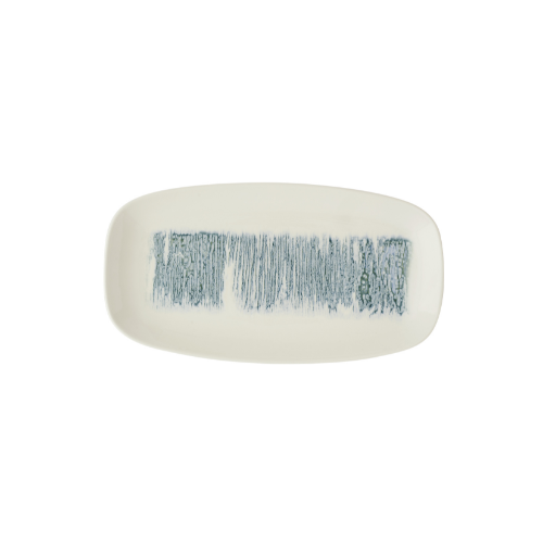 Churchill Lyra Blue ovaal bord 35,5 x 18,9 cm – blauw porseleinen serveerbord voor de horeca