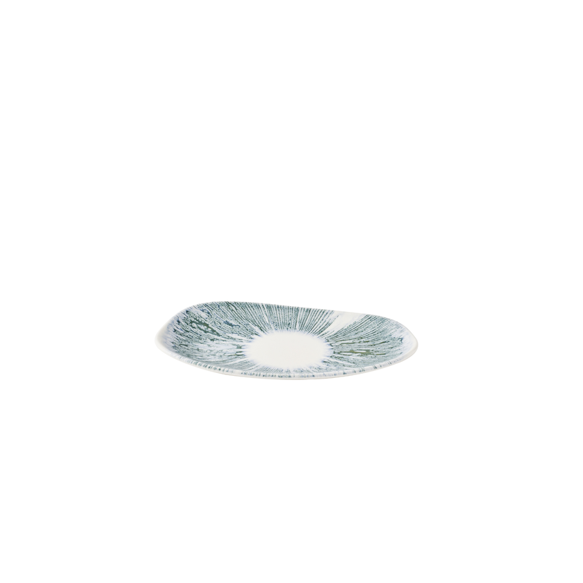 Churchill Lyra Blue Opal ovaal bordje 22 x 13 cm – blauw porseleinen bordje voor amuses