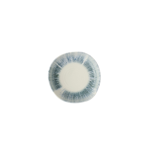 Churchill Lyra Blue organische kom met rand 20 cm – blauw porseleinen kom voor bijgerechten