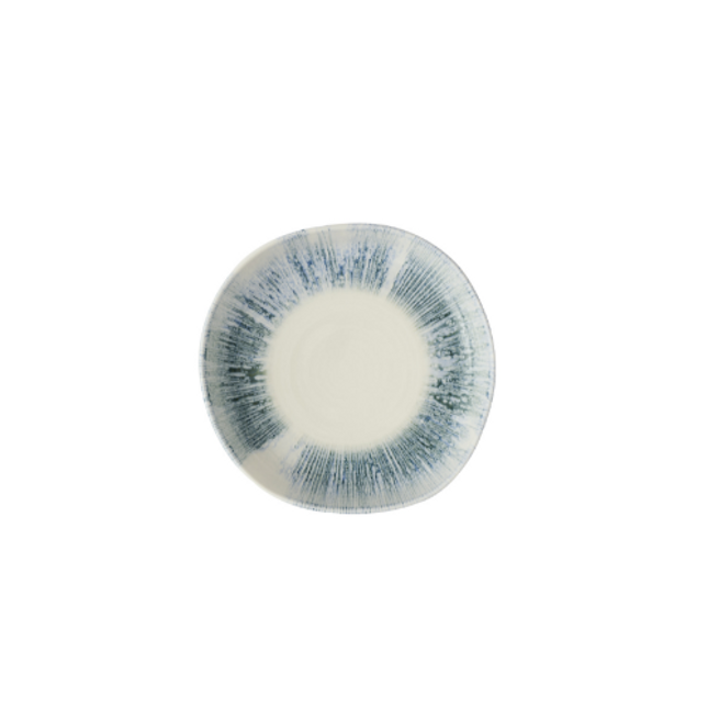 Churchill Lyra Blue organische kom met rand 23,5 cm – blauw porseleinen kom voor soep en salade
