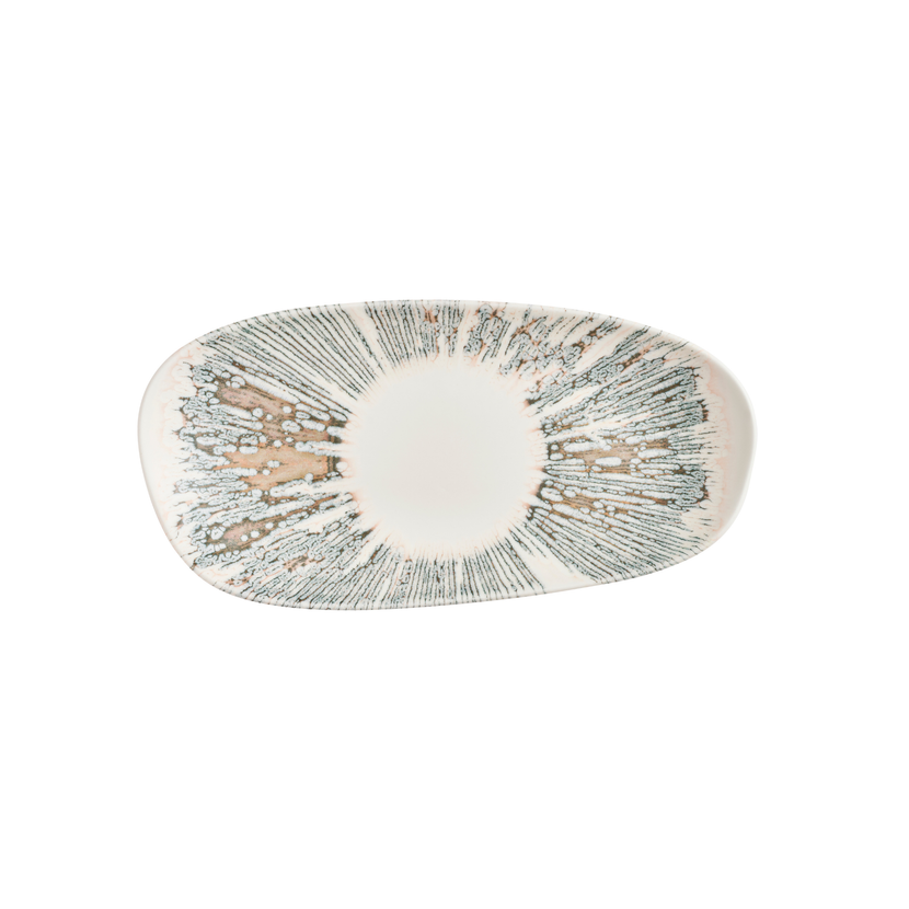 Churchill Lyra Pink Opal ovaal bord 35 x 15 cm – zacht roze porseleinen serveerbord voor de horeca
