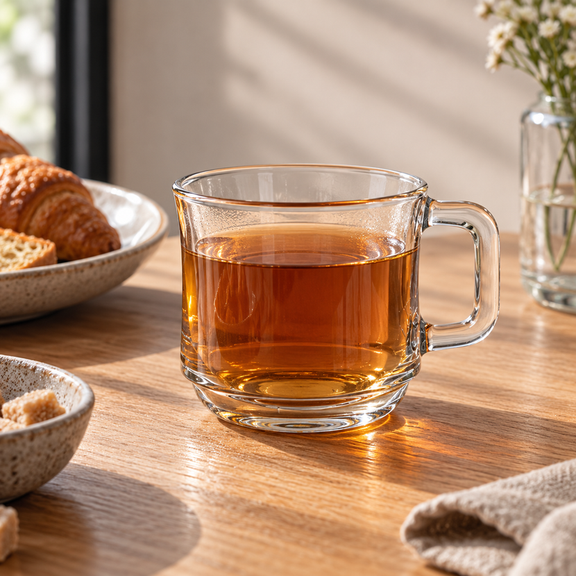 Duralex Lys stapelbare tas 220 ml – transparant glazen koffie- en theekopje voor restaurants en cafés