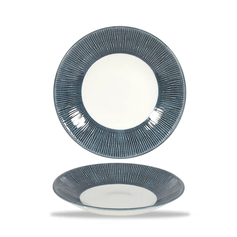 Churchill Bamboo Spinwash Mist diep coupebord 25,5 cm – grijsblauw pastabord voor restaurants
