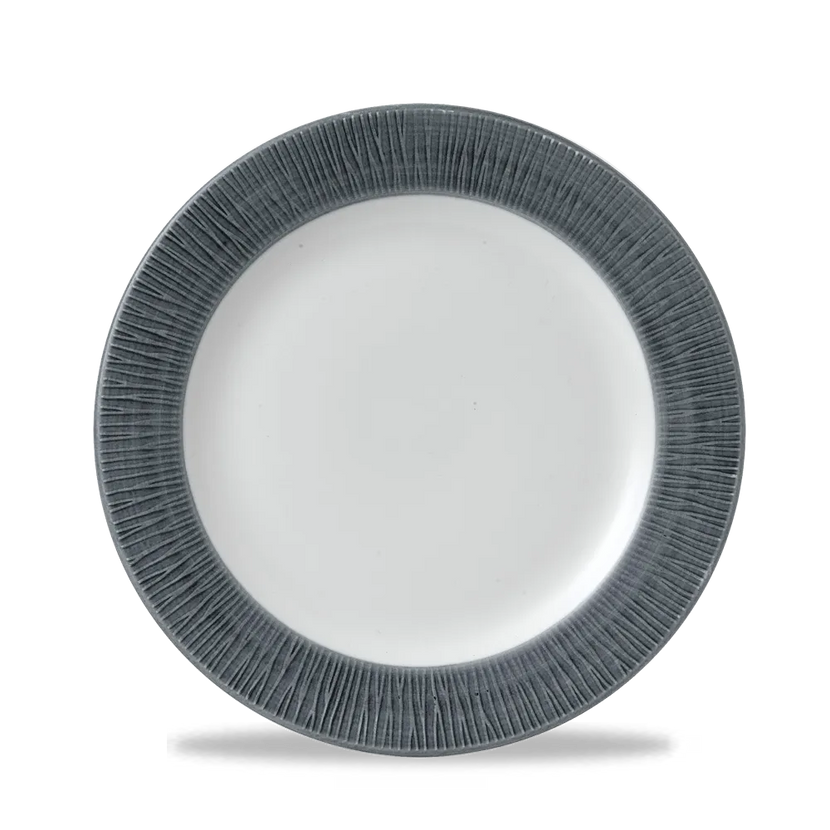 Churchill Bamboo Spinwash Mist bord op voet 23,4 cm – grijsblauw bord voor restaurants