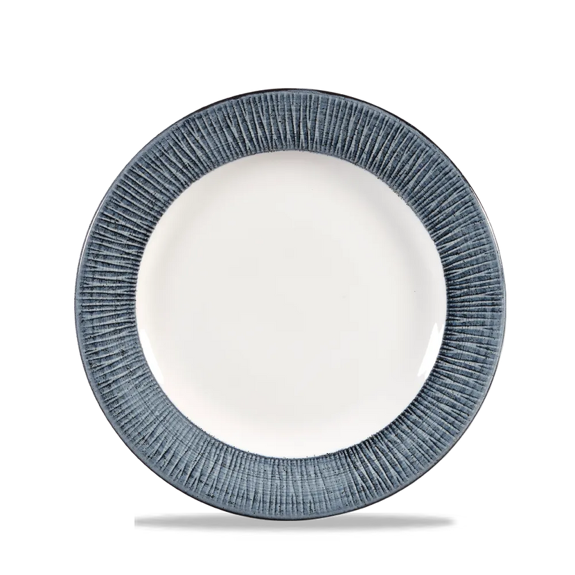 Churchill Bamboo Spinwash Mist bord 21 cm – grijsblauw dessertbord voor restaurants