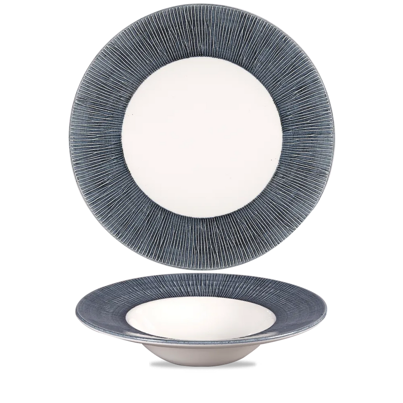 Churchill Bamboo Spinwash Mist kom brede rand 28 cm – grijsblauwe serveerkom voor de horeca