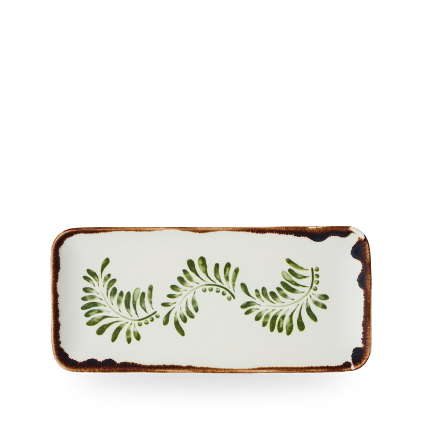 Dudson Harvest Mediterranean Green organisch langwerpig bord 34,6 x 15,6 cm