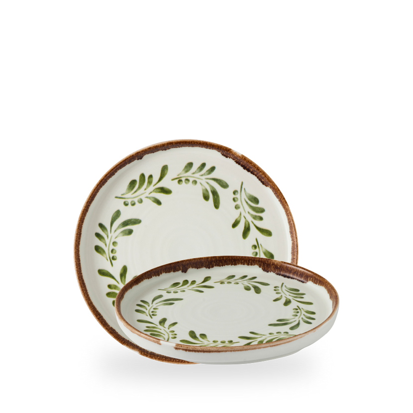 Dudson Harvest Mediterranean Green bord met opstaande rand 21 cm