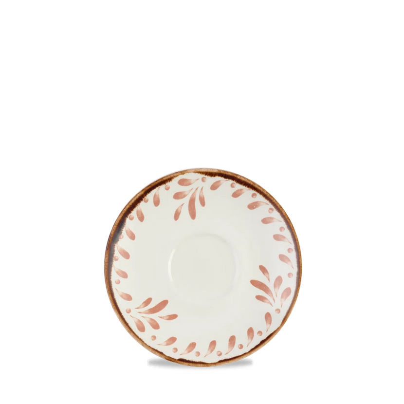 Dudson Harvest Terracotta cappuccinoschotel 15,6 cm – terracotta porseleinen schotel voor de horeca