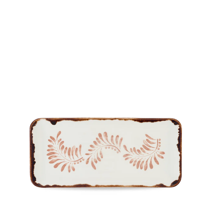 Dudson Harvest Terracotta organische rechthoekige serveerschaal 34,6x15,6 cm – terracotta porselein voor de horeca